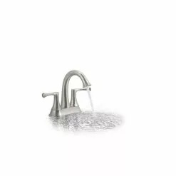 KOHLER Lilyfield Brushed Nickel 2-Handle 4-in Centerset WaterSense Bathroom Sink Faucet With Drain