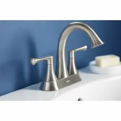 KOHLER Lilyfield Brushed Nickel 2-Handle 4-in Centerset WaterSense Bathroom Sink Faucet With Drain 22 KOHLER Lilyfield Brushed Nickel 2-Handle 4-in Centerset WaterSense Bathroom Sink Faucet With Drain -Bath and Faucet shop 885612574589 08393773 1800x1800