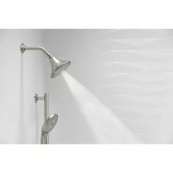 KOHLER Forte Vibrant Brushed Nickel 3-Spray Shower Head 2.5-GPM (9.5-LPM) 13 KOHLER Forte Vibrant Brushed Nickel 3-Spray Shower Head 2.5-GPM (9.5-LPM) -Bath and Faucet shop 885612703590 12333603 1800x1800