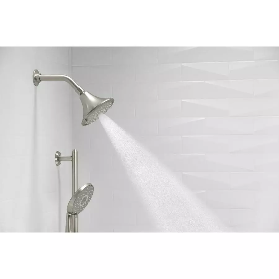 KOHLER Forte Vibrant Brushed Nickel 3-Spray Shower Head 2.5-GPM (9.5-LPM) 4 KOHLER Forte Vibrant Brushed Nickel 3-Spray Shower Head 2.5-GPM (9.5-LPM) - Image 2