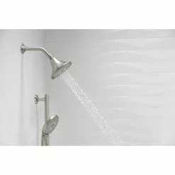 KOHLER Forte Vibrant Brushed Nickel 3-Spray Shower Head 2.5-GPM (9.5-LPM) 14 KOHLER Forte Vibrant Brushed Nickel 3-Spray Shower Head 2.5-GPM (9.5-LPM) -Bath and Faucet shop 885612703590 12333604 1800x1800