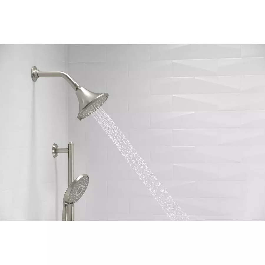 KOHLER Forte Vibrant Brushed Nickel 3-Spray Shower Head 2.5-GPM (9.5-LPM) 5 KOHLER Forte Vibrant Brushed Nickel 3-Spray Shower Head 2.5-GPM (9.5-LPM) - Image 3