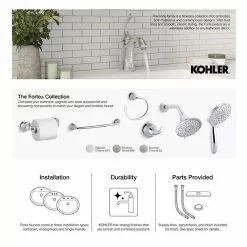 KOHLER Forte Vibrant Brushed Nickel 3-Spray Shower Head 1.75-GPM (6.6-LPM) -Bath and Faucet shop 885612703668 16503439 1800x1800