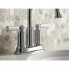 KOHLER Aderlee Polished Chrome 2-Handle 4-in Centerset WaterSense Bathroom Sink Faucet With Drain