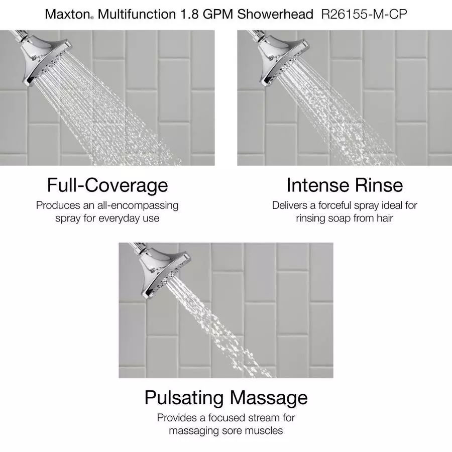KOHLER Maxton Polished Chrome 3-Spray Shower Head 1.8-GPM (6.8-LPM) 8 KOHLER Maxton Polished Chrome 3-Spray Shower Head 1.8-GPM (6.8-LPM) - Image 6