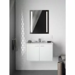 KOHLER Verdera 24-in X 30-in Rectangle Surface/Recessed Mirrored Medicine Cabinet With Outlet And Lights -Bath and Faucet shop 885612733610 10711645 1800x1800
