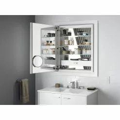 KOHLER Verdera 24-in X 30-in Rectangle Surface/Recessed Mirrored Medicine Cabinet With Outlet And Lights -Bath and Faucet shop 885612733610 10711646 1800x1800