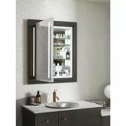 KOHLER Verdera 24-in X 30-in Rectangle Surface/Recessed Mirrored Medicine Cabinet With Outlet And Lights -Bath and Faucet shop 885612733610 10711649 1800x1800