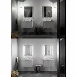 KOHLER Verdera 24-in X 30-in Rectangle Surface/Recessed Mirrored Medicine Cabinet With Outlet And Lights -Bath and Faucet shop 885612733610 15055433 1800x1800