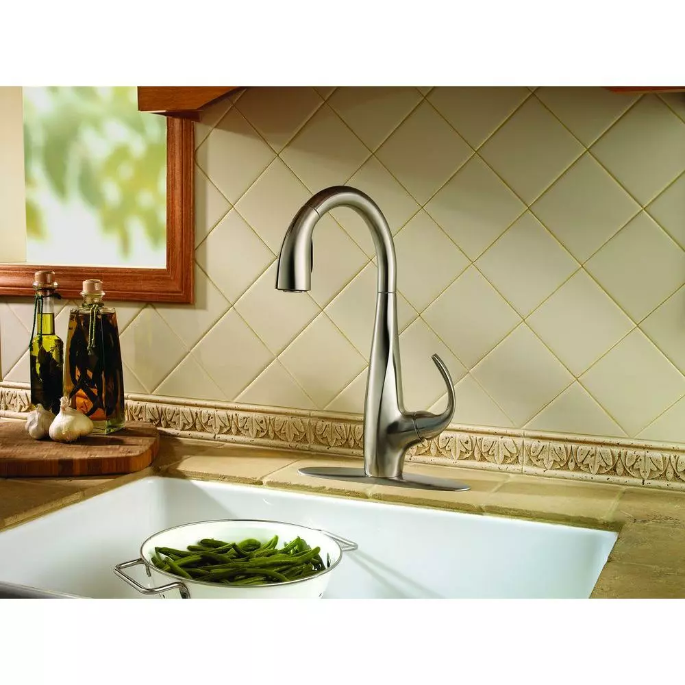 In Stock Hardwarestore Delivery Avanti Single-Handle Pull-Down Sprayer Kitchen Faucet In Stainless Steel 9 In Stock Hardwarestore Delivery Avanti Single-Handle Pull-Down Sprayer Kitchen Faucet In Stainless Steel - Image 7