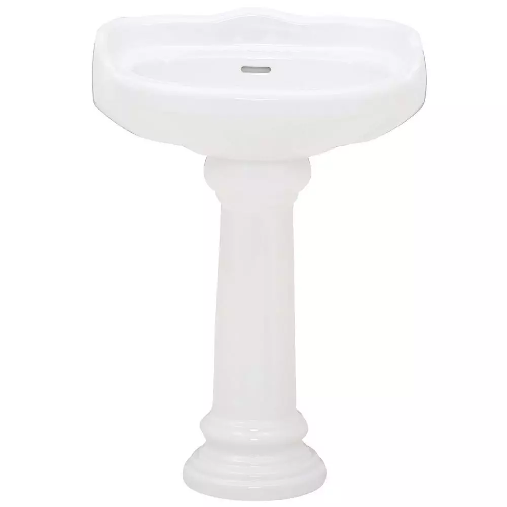 Pegasus Victoria 26 In. Pedestal Combo Bathroom Sink For 4 In. Centerset In White 4 Pegasus Victoria 26 In. Pedestal Combo Bathroom Sink For 4 In. Centerset In White - Image 2