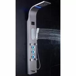 In Stock Hardwarestore Delivery 55 In. 5-Jet Shower Panel System With LED Rainfall Mist Shower Head Hand Shower Wand And Tub Spout In Brushed Nickel -Bath and Faucet shop 8c2eac694ebd79a1d38ae14a831a5443 1800x1800