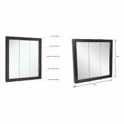 In Stock Hardwarestore Delivery Ventura 30 In. W X 30 In. H X 6 In. D Framed Tri-View Surface-Mount Bathroom Medicine Cabinet In Espresso 13 In Stock Hardwarestore Delivery Ventura 30 In. W X 30 In. H X 6 In. D Framed Tri-View Surface-Mount Bathroom Medicine Cabinet In Espresso -Bath and Faucet shop 8dcd65bf6a7388c33af14bbbeaa4df73 1800x1800