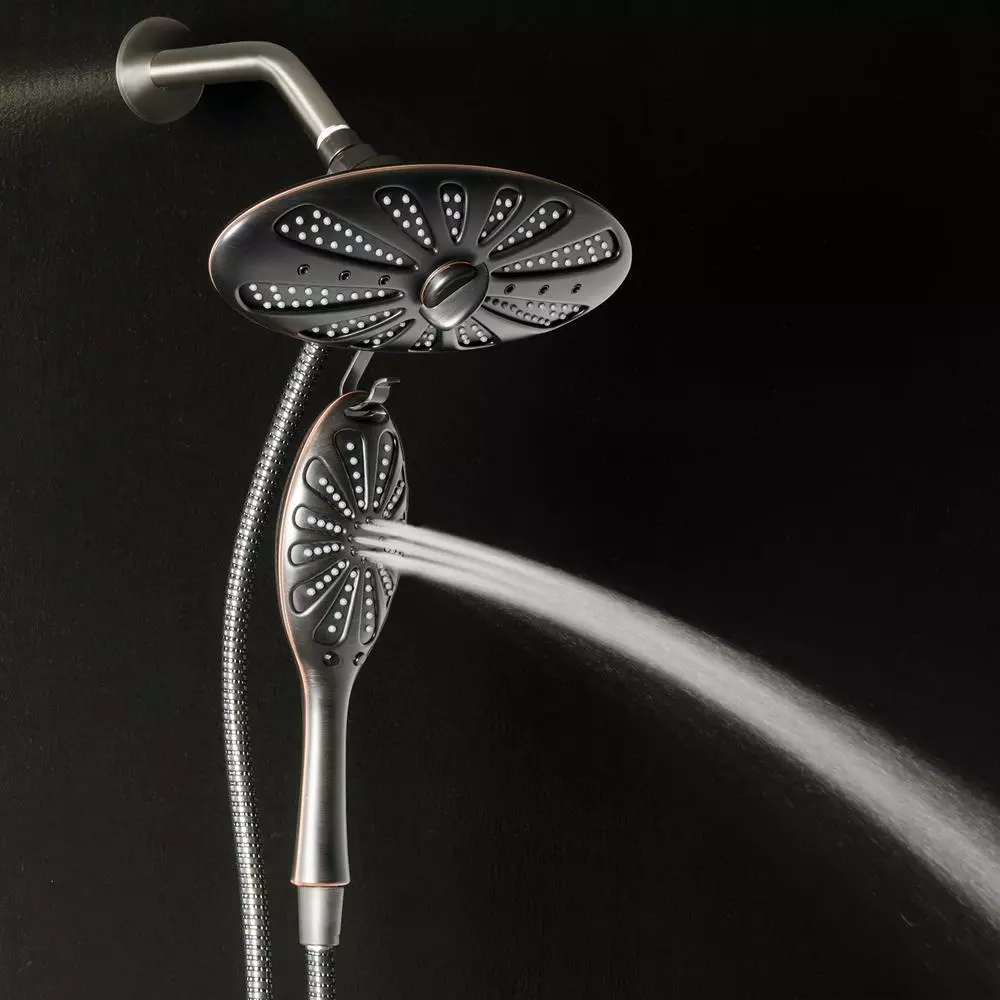 In Stock Hardwarestore Delivery 4-Spray 11 In. Oval Dual Showerhead And Handheld Showerhead In Oil-Rubbed Bronze 8 In Stock Hardwarestore Delivery 4-Spray 11 In. Oval Dual Showerhead And Handheld Showerhead In Oil-Rubbed Bronze - Image 6