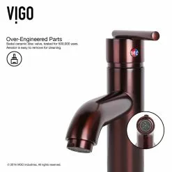 VIGO Russet Glass Vessel Bathroom Sink In Red With Seville Faucet In Oil Rubbed Bronze -Bath and Faucet shop 90c2aefadc6626b3f7a83c8a76217fb3 1800x1800