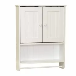 Zenna Home® Country Cottage 19"W X 6"D X 26"H White Bathroom Wall Cabinet
