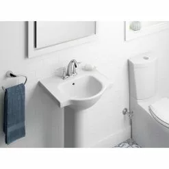 KOHLER Veer 24 In. Vitreous China Pedestal Sink Basin In White With Overflow Drain -Bath and Faucet shop 917c899ceb5f18352874f94dd513c228 16898c3e 554b 4859 9d60 5dc36e092eb6 1800x1800