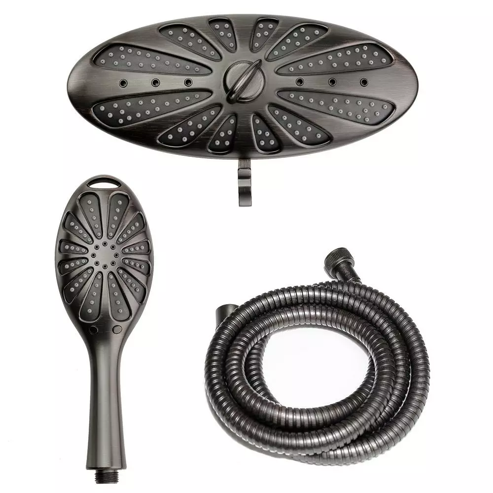 In Stock Hardwarestore Delivery 4-Spray 11 In. Oval Dual Showerhead And Handheld Showerhead In Oil-Rubbed Bronze 4 In Stock Hardwarestore Delivery 4-Spray 11 In. Oval Dual Showerhead And Handheld Showerhead In Oil-Rubbed Bronze - Image 2