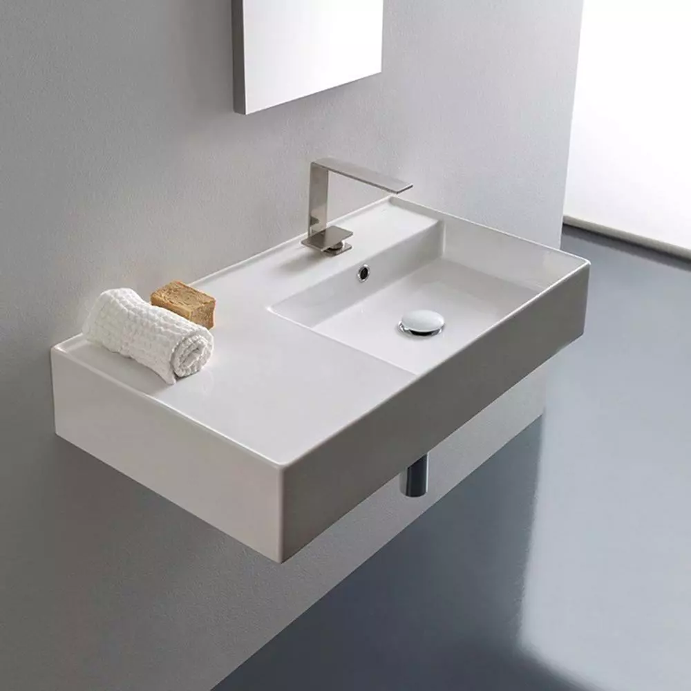 Nameeks Teorema Wall Mounted Bathroom Sink In White 5 Nameeks Teorema Wall Mounted Bathroom Sink In White - Image 3