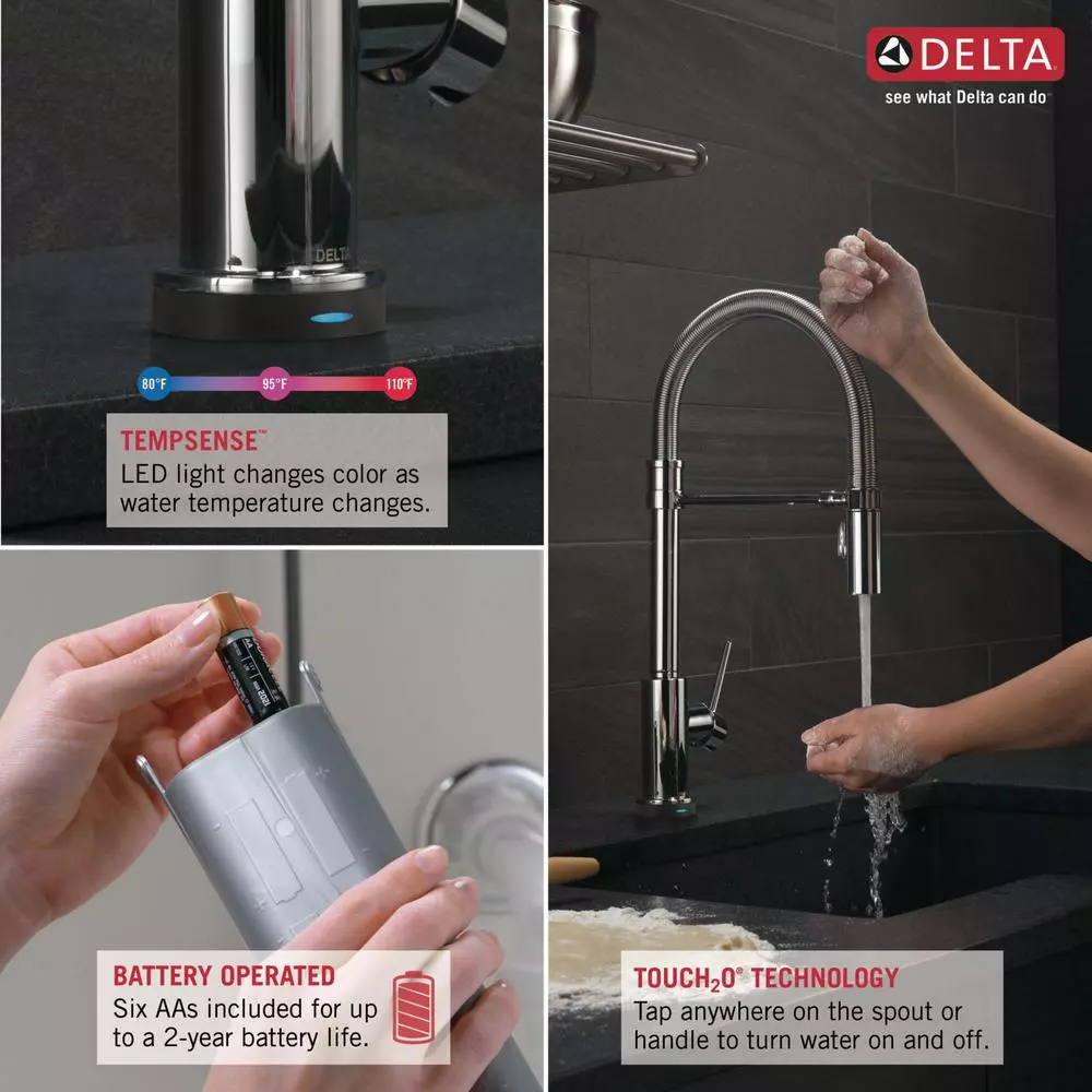 In Stock Hardwarestore Delivery Trinsic Pro Single-Handle Pull-Down Sprayer Kitchen Faucet With Touch2O Technology And Spring Spout In Arctic Stainless 8 In Stock Hardwarestore Delivery Trinsic Pro Single-Handle Pull-Down Sprayer Kitchen Faucet With Touch2O Technology And Spring Spout In Arctic Stainless - Image 6