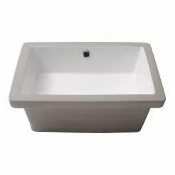 LORDEAR 18 In. Undermount Bathroom Vessel Sink Modern Rectangle Porcelain Ceramic Lavatory Vanity Bathroom Sink In Pure White -Bath and Faucet shop 936457ad061e377e23087dc1b05e6059 1800x1800
