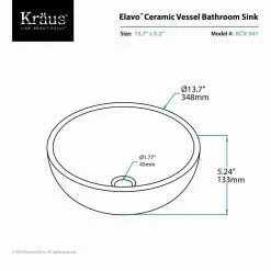 KRAUS Elavo Small Round Ceramic Vessel Bathroom Sink In White -Bath and Faucet shop 936897585c532c25121ad1c3702d2fa5 1800x1800