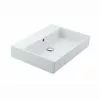 WS Bath Collections Unlimited 60 Wall Mount / Vessel Bathroom Sink In Ceramic White Without Faucet Hole