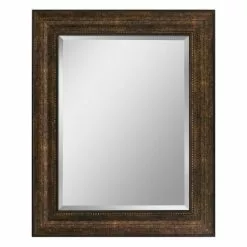 In Stock Hardwarestore Delivery 29 In. X 35 In. Beaded Mirror In Bronze