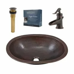 SINKOLOGY Wallace All-In-One 19 In. Undermount Or Drop-In Bathroom Sink With Pfister Rustic Bronze Faucet And Drain
