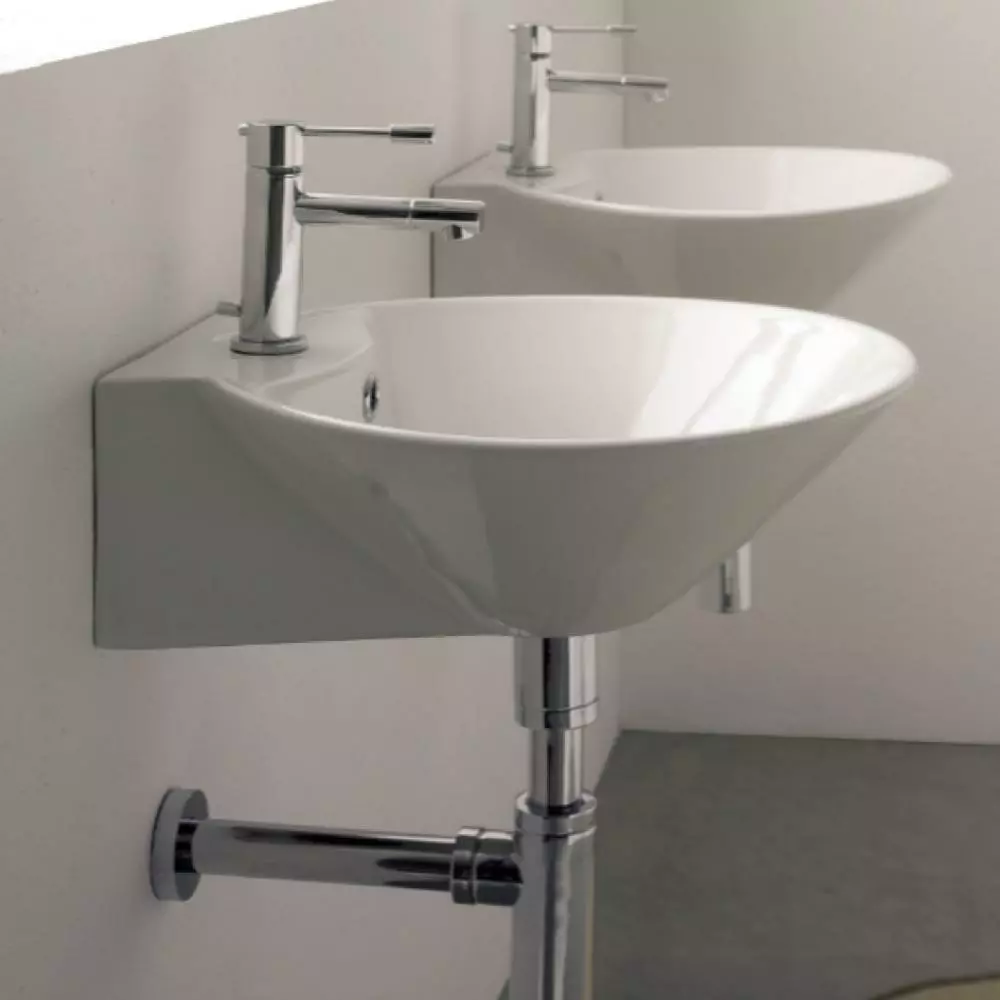 Nameeks Cono Wall Mounted Bathroom Sink In White 4 Nameeks Cono Wall Mounted Bathroom Sink In White - Image 2