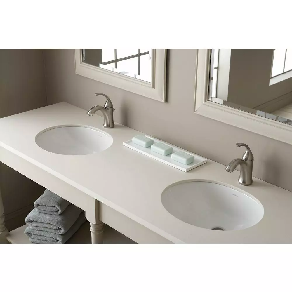 STERLING Wescott Under-Mounted Vitreous China Bathroom Sink In White With Overflow Drain 5 STERLING Wescott Under-Mounted Vitreous China Bathroom Sink In White With Overflow Drain - Image 3