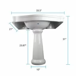 In Stock Hardwarestore Delivery Darbyshire 33-1/2 In. Pedestal Combo Bathroom Sink In White With Overflow -Bath and Faucet shop 9b6f077924a9ddf8d54e9dca370e3c2c 1800x1800