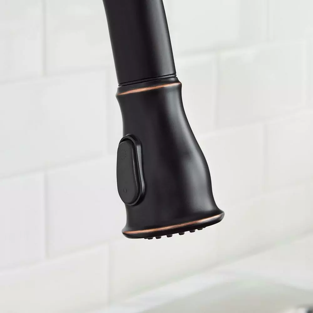 In Stock Hardwarestore Delivery Kagan Single-Handle Pull-Down Sprayer Kitchen Faucet With Soap Dispenser In Bronze 4 In Stock Hardwarestore Delivery Kagan Single-Handle Pull-Down Sprayer Kitchen Faucet With Soap Dispenser In Bronze - Image 2