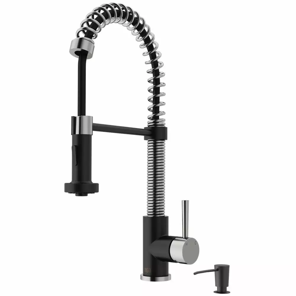 In Stock Hardwarestore Delivery Edison Single-Handle Pull-Down Sprayer Kitchen Faucet With Soap Dispenser In Matte Black 9 In Stock Hardwarestore Delivery Edison Single-Handle Pull-Down Sprayer Kitchen Faucet With Soap Dispenser In Matte Black - Image 7