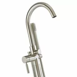 In Stock Hardwarestore Delivery Athena Single-Handle Floor-Mounted Roman Tub Faucet With Hand Shower In Brushed Nickel 19 In Stock Hardwarestore Delivery Athena Single-Handle Floor-Mounted Roman Tub Faucet With Hand Shower In Brushed Nickel -Bath and Faucet shop 9e300a058a563811e2b910579a58683b 1800x1800