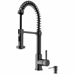 In Stock Hardwarestore Delivery Edison Single-Handle Pull-Down Sprayer Kitchen Faucet With Soap Dispenser In Matte Black 17 In Stock Hardwarestore Delivery Edison Single-Handle Pull-Down Sprayer Kitchen Faucet With Soap Dispenser In Matte Black -Bath and Faucet shop 9eb76cdb9e344fc54b7dd37d946f086b 1800x1800