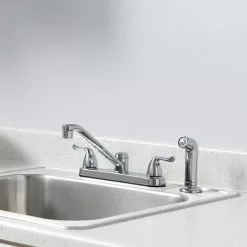In Stock Hardwarestore Delivery Constructor 2-Handle Standard Kitchen Faucet With Side Sprayer In Chrome -Bath and Faucet shop 9f93636f9dd8422361ea0c97056c0d27 1800x1800