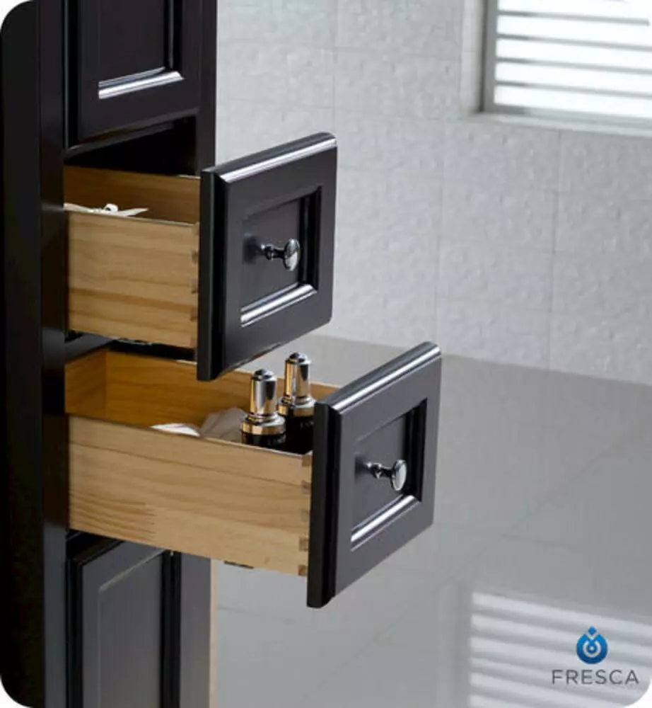 Fresca Oxford 14"W X 16"D X 68"H Espresso Linen Cabinet 8 Fresca Oxford 14"W X 16"D X 68"H Espresso Linen Cabinet - Image 6