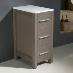 Fresca Torino 12"W X 18"D X 28"H Gray Oak Linen Cabinet -Bath and Faucet shop FST6212GO 1 1800x1800