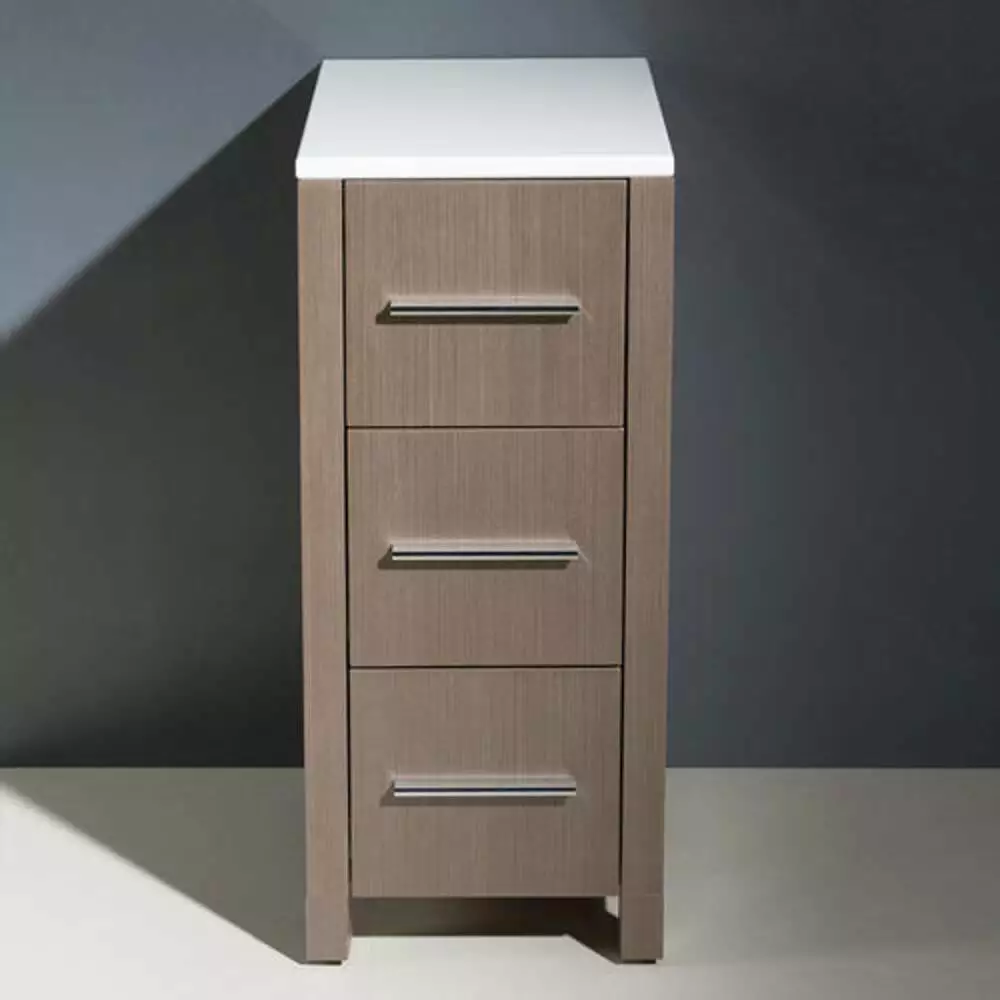 Fresca Torino 12"W X 18"D X 28"H Gray Oak Linen Cabinet 5 Fresca Torino 12"W X 18"D X 28"H Gray Oak Linen Cabinet - Image 3