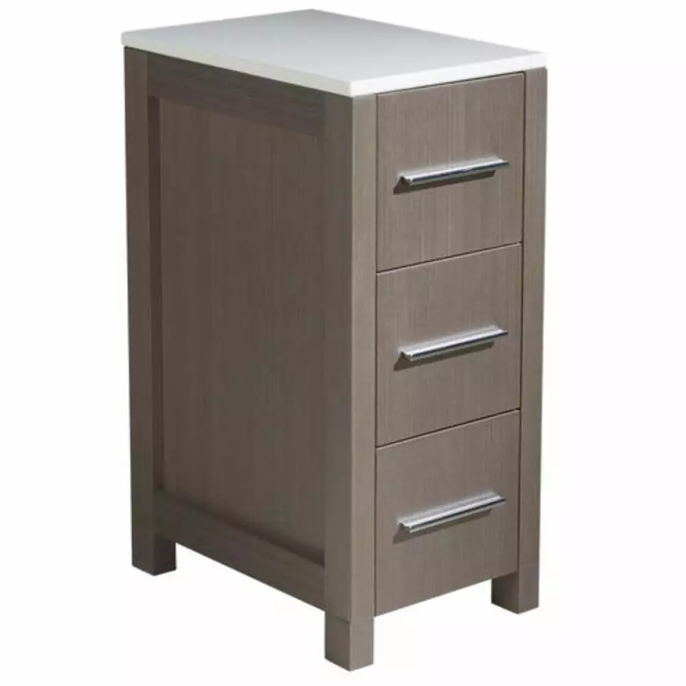 Fresca Torino 12"W X 18"D X 28"H Gray Oak Linen Cabinet 3 Fresca Torino 12"W X 18"D X 28"H Gray Oak Linen Cabinet