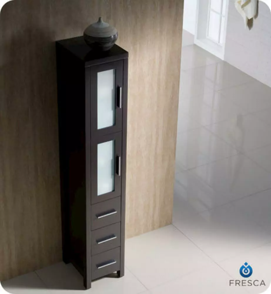 Fresca Torino 12"W X 15"D X 68-1/8"H Espresso Linen Cabinet 7 Fresca Torino 12"W X 15"D X 68-1/8"H Espresso Linen Cabinet - Image 5