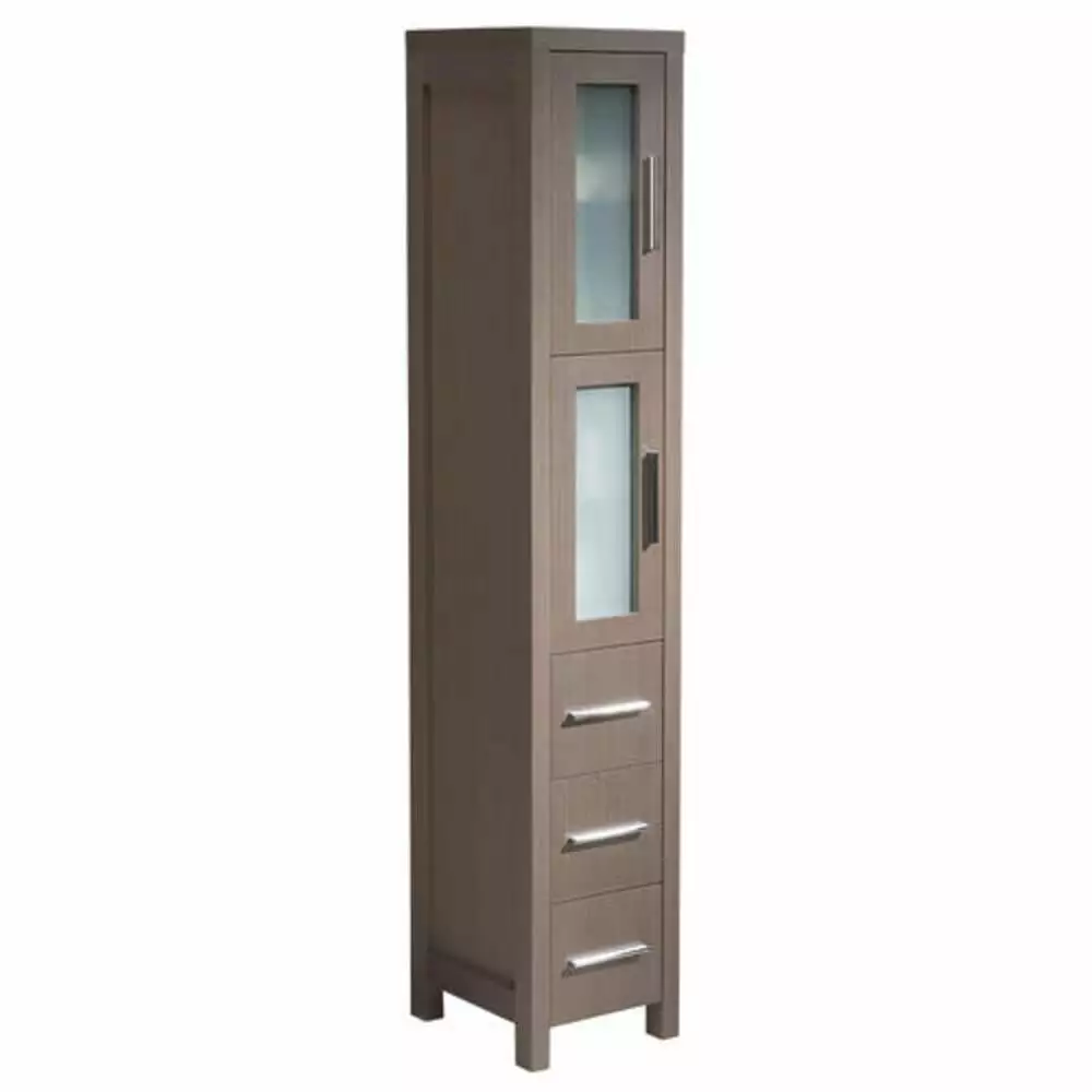 Fresca Torino 12"W X 15"D X 68-1/8"H Gray Oak Linen Cabinet 3 Fresca Torino 12"W X 15"D X 68-1/8"H Gray Oak Linen Cabinet