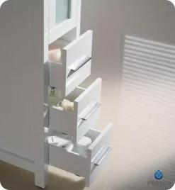 Fresca Torino 12"W X 15"D X 68-1/8"H White Linen Cabinet -Bath and Faucet shop FST6260WH 5 1800x1800