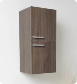 Fresca 13"W X 12"D X 27"H Gray Oak Linen Cabinet