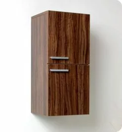 Fresca 13"W X 12"D X 27"H Walnut Linen Cabinet