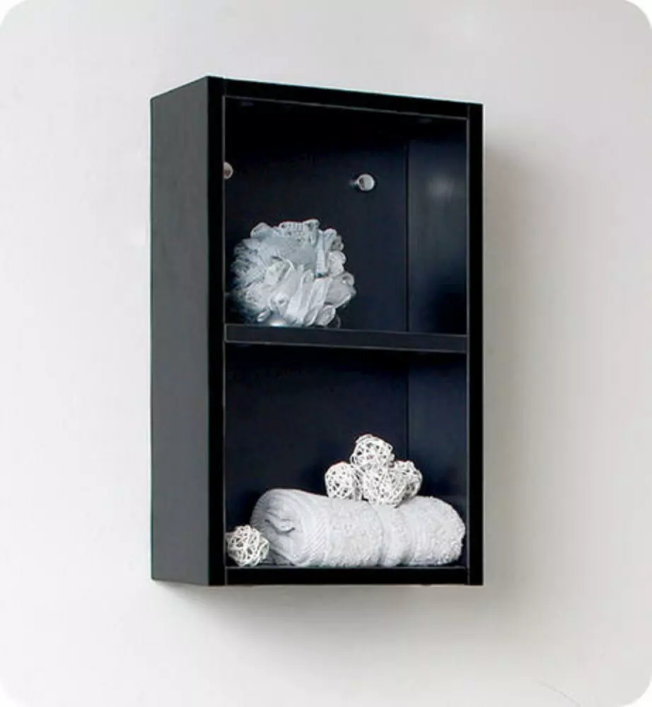Fresca 12"W X 6"D X 20"H Black Linen Cabinet 3 Fresca 12"W X 6"D X 20"H Black Linen Cabinet