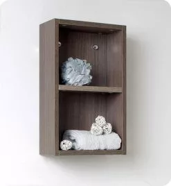 Fresca 12"W X 6"D X 20"H Gray Oak Linen Cabinet
