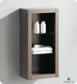 Fresca 16"W X 10"D X 32"H Gray Oak Linen Cabinet