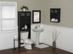 Zenna Home® 23"W X 67"H Espresso Over-The-Toilet Storage Cabinet 7 Zenna Home® 23"W X 67"H Espresso Over-The-Toilet Storage Cabinet -Bath and Faucet shop Modern Collection 1800x1800